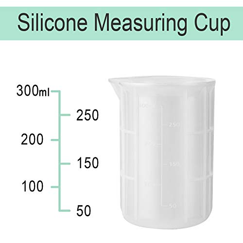 Gartful 300ml Large Silicone Measuring Cups, 10 oz Epoxy Resin Mixing Cups, Jewelry Casting Molds, Acrylic Paint Pouring, Cup Making, Nonstick Gartful