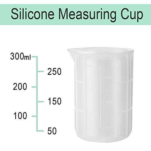 Gartful 300ml Large Silicone Measuring Cups, 10 oz Epoxy Resin Mixing Cups, Jewelry Casting Molds, Acrylic Paint Pouring, Cup Making, Nonstick - WoodArtSupply