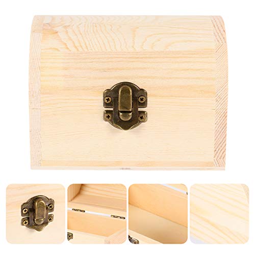 Zerodeko 1pc Pirate Treasure Chest Wooden Box Unfinished Kids Storage Organizer for Boys Craft Boy Gifts Wood Crates Jewelry Kids Treasure Chest Zerodeko