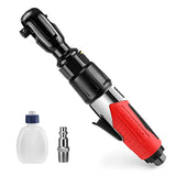 WORKPRO 3/8-Inch Air Ratchet Wrench, 50ft.lb Max Torque, 160RPM, 360 Degree Adjustable Exhaust, Forward/Reverse Control, Good Gift for Men Dad Father WORKPRO