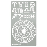 Aleks Melnyk #29a Metal Journal Stencil, Zodiac Circle Symbol, Stainless Steel Stencil 1 PCS, Template for Wood Burning, Pyrography, Engraving, - WoodArtSupply