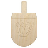 Dreidel Dreidl Jewish Hanukkah Unfinished Wood Shape Piece Cutout for DIY Craft Projects - 1/8 Inch Thick - 6.25 Inch Size Sniggle Sloth