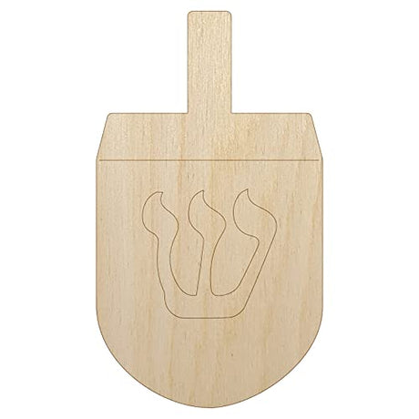 Dreidel Dreidl Jewish Hanukkah Unfinished Wood Shape Piece Cutout for DIY Craft Projects - 1/8 Inch Thick - 6.25 Inch Size Sniggle Sloth