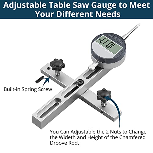 ALLmeter Digital Table Saw Gauge with 0~1 inch Dial Indicator and 3.2 inch Long Anodized Aluminum Bar for Work Shop Machinery, Table Saws, and - WoodArtSupply