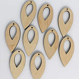 ALL SIZES BULK (12pc to 100pc) Unfinished Wood Wooden Laser Reverse Slim Teardrop Dangle Earring Jewelry Blanks Charms Shape Crafts Made in Texas Texan Wood Crafts
