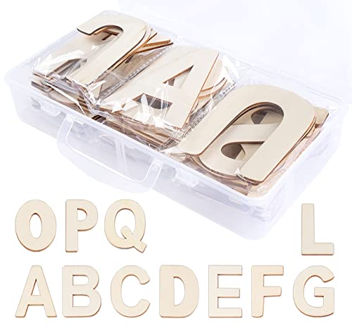 ilauke 2 Wooden Letters, 170Pcs Wood Alphabet Letters for Crafts Wood  Letters Decoration Unfinished Wood Letters for Painting/Letter Board