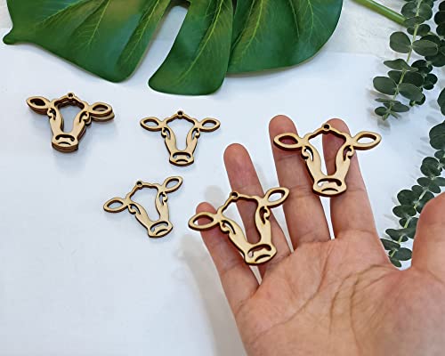 30PCS of Cow Outline Wooden Earrings Blanks,DIY Farmhouse Wood Earrings Blanks for Craft Jewelry Making (2'') Yuxuanish