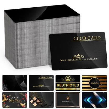 300 Pack Metal Business Cards Laser Engraving Blanks,Black Anodized Aluminum Blanks Name Card,for Laser Engraving DIY Cards, Gift Cards,VIP - WoodArtSupply