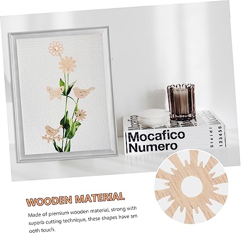 COHEALI 100pcs Pieces Wooden Slices for Centerpieces Crafts Small Flowers for Crafts Christmas Cutouts Craft Wood Slices Wooden Flowers for Crafts COHEALI