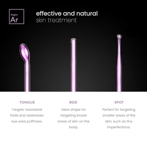 NuDerma Professional Skin Therapy Wand - Portable Skin Therapy Machine with 6 Neon & Argon Wands – Boost Your Skin – Clear Firm & Tighten Pure Daily Care