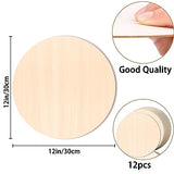 JOICEE 12PACK Wood Rounds for Crafts, 12 Inch Unfinished Wood Circles Discs for Door Hanger Sign Blank, Particle Board for Wreath Boards Crafts JOICEE