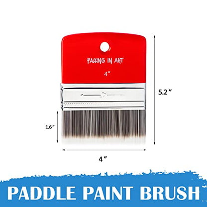 Falling in Art Flat Paddle Paint Brush, Scale Brush for Oil and Acrylic Paints,4 Inch - WoodArtSupply