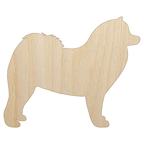 Samoyed Dog Solid Unfinished Wood Shape Piece Cutout for DIY Craft Projects - 1/4 Inch Thick - 6.25 Inch Size - WoodArtSupply