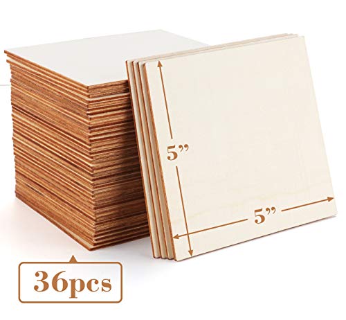 ilauke Scrabble Tiles for Crafts & 5x5 Blank Wood Square, Perfect for Wall Decor, Farmhouse Style, Scrabble Pieces, Wooden Letters (26 Large Scrabble ilauke