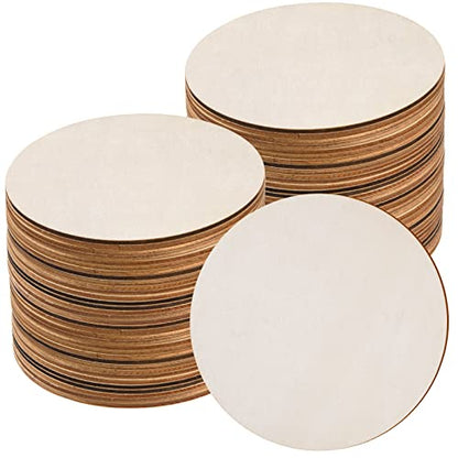 60 Pcs 6 Inch Wood Circles for Crafts Unfinished Wood Circles Wood Rounds Natural Round Wooden Disc Cutouts Blank Wood Circle Slices for DIY Crafts,
