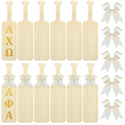 15 Inch Wooden Paddle Unfinished Greek Fraternity Sorority Paddle Solid Pine Wood Paddle Wooden Frat Paddle for DIY Arts Crafts Home Decoration (24