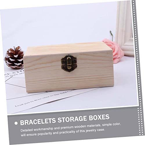 VOSAREA 3pcs Box wooden box book shelf decor unfinished wood crates desk topper wood jewelry case retro jewelry case jewelry storage table craft VOSAREA