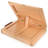 Arteza Tabletop Easel, 13.4 x 10.3 x 2 Inches, Portable Beechwood Easel Box with Single, Open-Compartment Drawer and Wooden Palette, Art Supplies ARTEZA