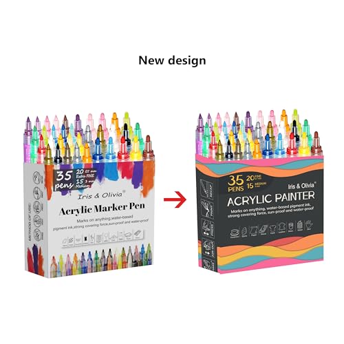 Acrylic Paint Pens for Rock Painting Set of 12 Paint Markers Extra Fine Tip  for Wood