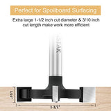 BINSTAK CNC Spoilboard Surfacing Router Bit 1/4 Inch Shank, Extra Large 1-1/2 Inch Cutting Diameter, Slab Flattening Router Bit Planing Bit Wood BINSTAK