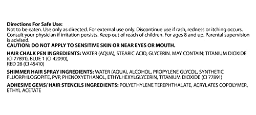 Shimmer ‘n Sparkle Glitter and Glam Metallic Hair Art Set with Hair Chalk Pens and Hair Gems by Cra-Z-Art Cra-Z-Art