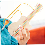 ibasenice 2pcs Wood Crafts for Kids Mini Toy DIY Graffiti Wooden Guitar Cutout Kids Small Guitar Mini Guitar Ukulele Toy Kids DIY Guitar Toys ibasenice