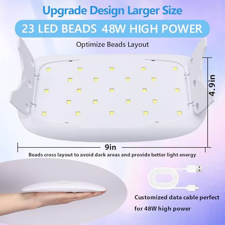 KISREL UV Resin Kit with Light Larger Size - 200g Upgraded Hard Type Crystal Clear UV Resin Kit, 23 Lamp Beads UV Light, UV Resin with Light for KISREL