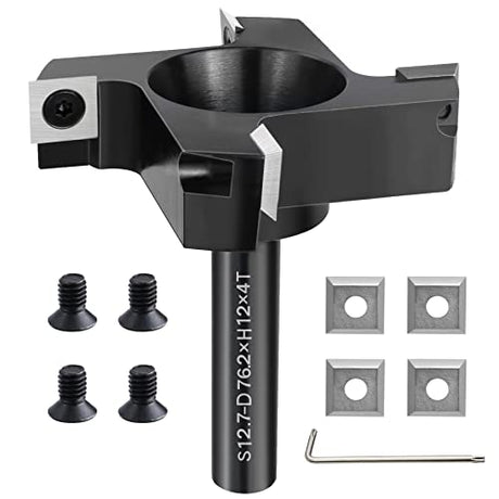 Chaoos CNC Spoilboard Surfacing Router Bit, 1/2" Shank 3" Cutting Diameter 4 Wing, Slab Flattening Router Bit Planing Bit Wood Planer Bit Woodworking Chaoos