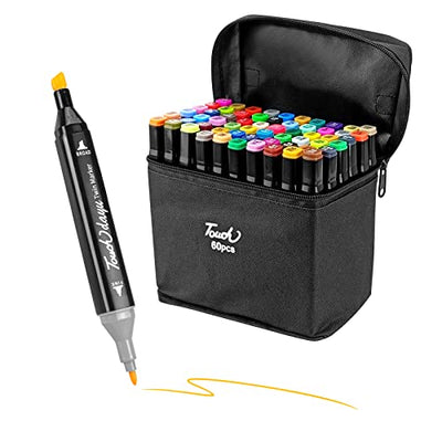 GCVOPTON 60 Colors Dual Brush Marker Pens, Markers Set for Kids Adults Coloring, Markers Set for Artists Drawing markers, Painting Artist Craft Card