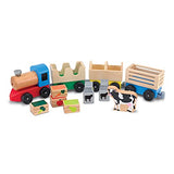 Melissa & Doug Wooden Farm Train Set - Classic Wooden Toy (3 linking cars) Melissa & Doug