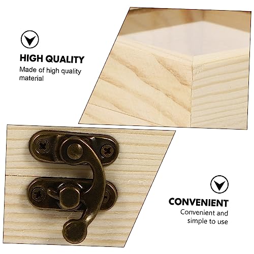Holibanna 6 Pcs Wooden Box with Glass Lid Candy Unfinished Wooden Chest Earring Display Holder Jewelry Container Glass Jewelry Keepsake Necklace Case Holibanna