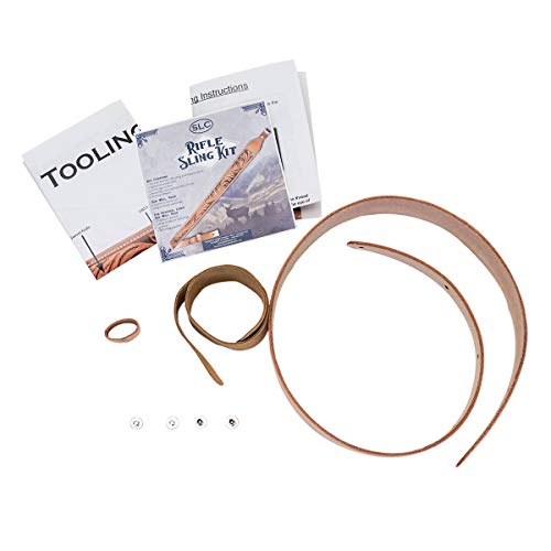 SLC Leather Rifle Sling Kit, Tooling Pattern and Instructions Included, Adjustable Strap to Fit Most Rifles WoodArtSupply