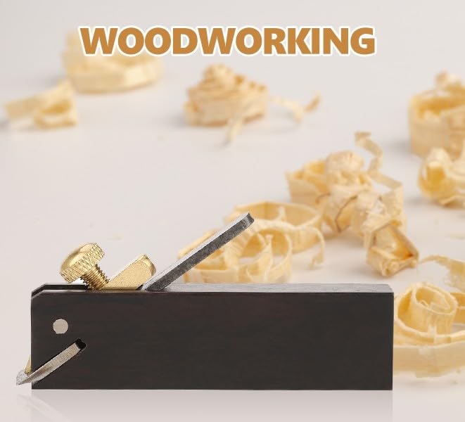 Mini Wood Planer, Woodworking Plane Ebony Mini DIY Cable Line Woodworking Plane Carpenter Wood Cutting Tool Perfect for Woodworking, Trimming, Wood AYNEFY