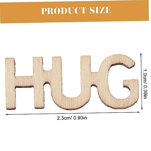 Artibetter 100pcs Wooden Table Scatter Hugs in a Jar Wooden Words Decor Unfinished Wood Letters Wooden Cutout Letter Wood Vase Filler Wooden Hug ARTIBETTER