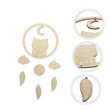 DECHOUS 2 Pcs Wind Chime Ornament Baby Nursery Wood Cutout Wood Dream Catcher Dream Catcher Making Kit Baby Nursery Wood Hanging Dream Catchers DECHOUS
