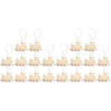 SEWACC 40 Pcs Rustic Wood Logs Wooden Train Cutout Mini Wooden Slices Party Wooden Ornaments Unfinished Train Cutouts Christmas Decor Wooden Hanging SEWACC