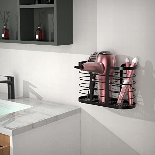 YIGII Hair Tool Organizer - Dryer Holder/Blow Holder Cabinet Door, Bathroom Care & Styling Tools Storage Basket for Dryer, Flat Irons, Curling YIGII