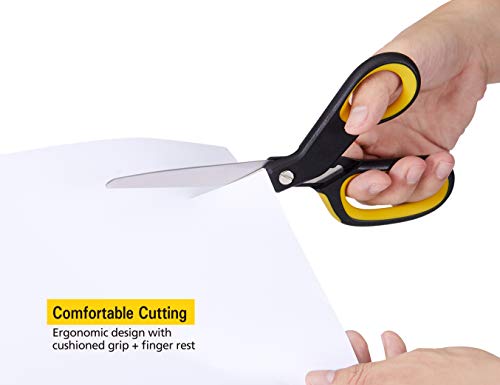 Stanley 8 Inch All-Purpose Ergonomic Scissor (SCI8EST-YLW), Yellow/Black STANLEY