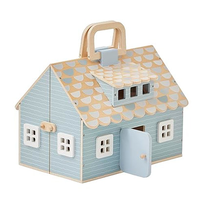 Olivia's Little World Wooden Quaint Little Cottage Dollhouse + Accessories for 3.5" Dolls, Multi