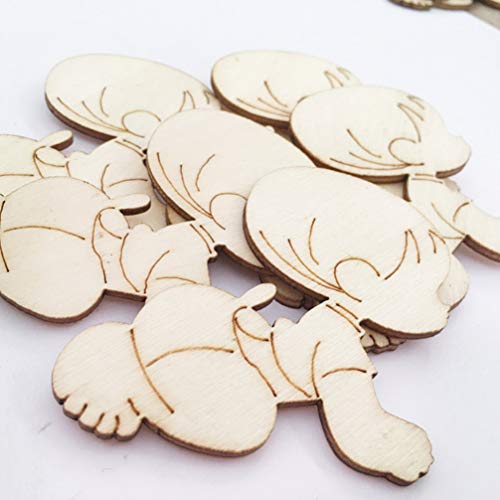Artibetter 10pcs Unfinished Wooden Cutouts Shapes for DIY Arts and Crafts Projects
