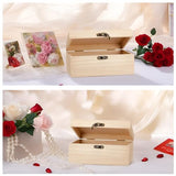 RHBLME 8 Pack Unfinished Wooden Boxes for Crafts, 8 x 4 x 2 Inch Wooden Box with Hinged Lid and Front Clasps, Unpainted Wooden Box for Crafts DIY RHBLME