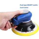YELWAY 6" Air Palm Random Orbital Sander, Dual Action Pneumatic Polisher Speed Adjustable Grinding Sanding w/Pad YELWAY