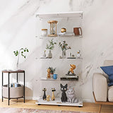 Elegant LFT HUIMEI2Y Tempered Glass Display Cabinet with 4 Shelves and Double Doors, Quick Assembly in 30 Minutes LFT HUIMEI2Y