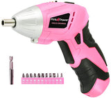 Pink Power 3.6V Cordless Electric Screwdriver Rechargeable Electronic Mini Automatic Gyroscopic Screw Gun Kit for Home - with Battery Indicator LED Pink Power