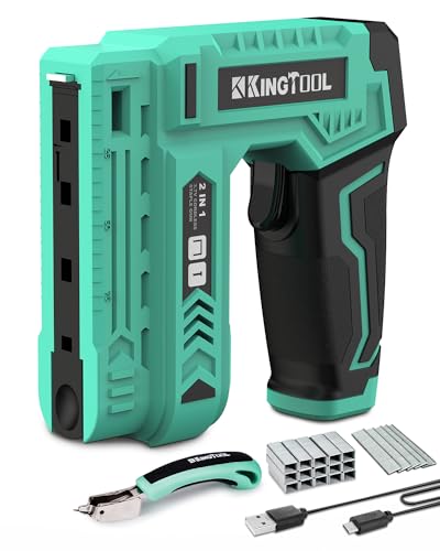 KingTool Electric Staple Gun, 3.7V Cordless 2-in-1 Stapler Nail Gun, 2.0Ah Battery Powered Cordless Staple Gun, 5000pcs Staples & Nails, Staple - WoodArtSupply