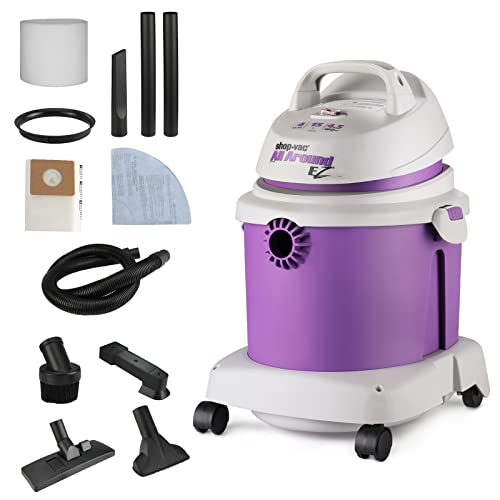 Shop-Vac 4 Gallon 4.5 Peak HP All Around EZ Series Wet/Dry Vacuum, Portable Compact Shop Vacuum, 3 in 1 Function with Wall Bracket & Attachments for - WoodArtSupply