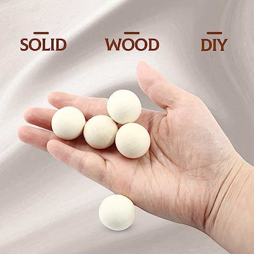 Uenhoy 50 Pcs Wooden Round Ball 1 Inch Unfinished Natural Wood Balls Wooden Spheres for Crafts and DIY Projects Uenhoy