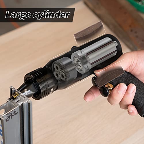 EROSHAK Pneumatic Rivet Nut Gun (10-24 & 1/4 & 5/16 & 3/8) Air Rivet Nut Pull Setter Tool with 4 Size Quick-Change Nose-Piece Assembly, 5pcs Mandrels EROSHAK