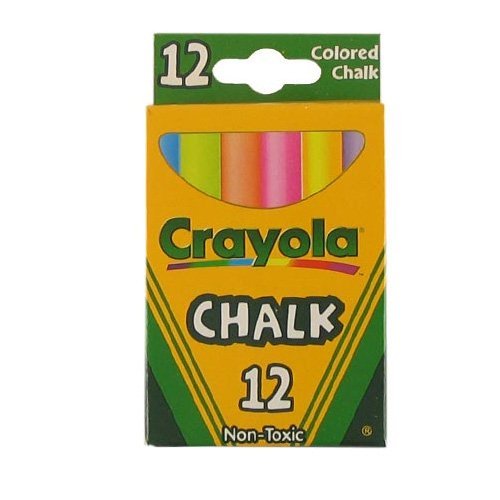 Crayola Non-Toxic White Chalk(12 ct box)and Colored Chalk(12 ct box) Bundle Crayola