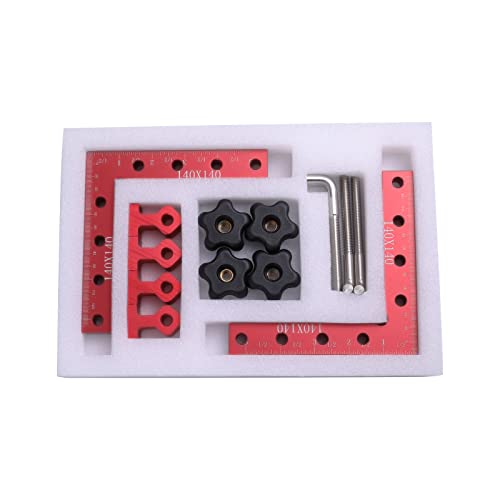 Evwoge Corner Squares for Picture Frame Box Cabinets Drawers 90 Degree Positioning Right Angle Squares and Clamps for Woodworking 4 Clamps and 2pcs Evwoge